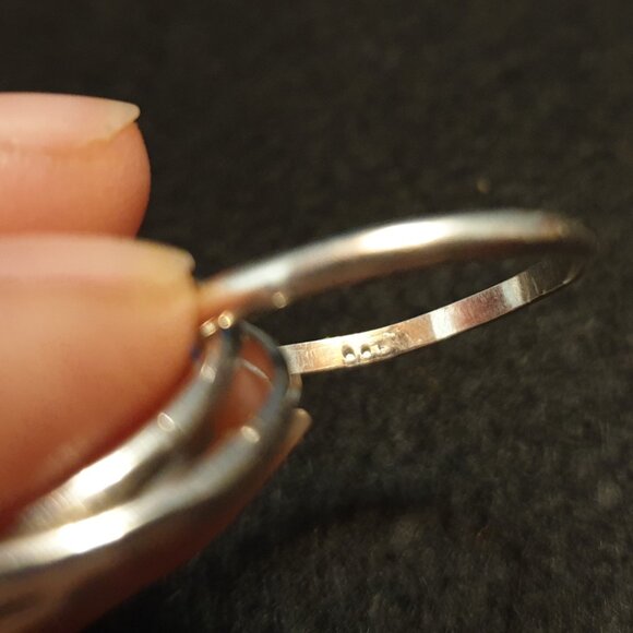 Elegant Vintage 925 Sterling Silver Interlocking 5-Band Ring – Size 9.5 – 5.75g - Picture 8 of 14